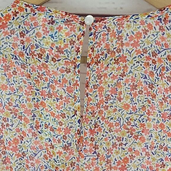 Blue Rain, Floral V Neck Elastic Waist Romper-Size 1X - Picture 7 of 7